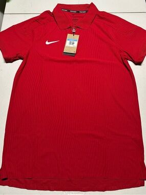 NikeCourt Dri-FIT ADV Textured Tennis Polo Mens Medium-TALL Red HQ0792-687 NWT